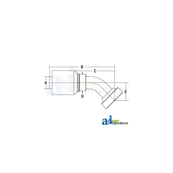 HW-CAT Caterpillar Flange Head - 45 Elbow 6 x3 x3